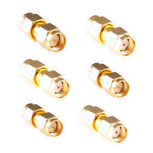 RFaha 6pcs Antenna Adapter SMA Male to RPSMA Male Connector Splitter Converter for Audio FPV Antennas Radio Video(F13-6)