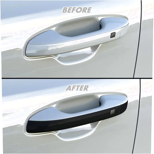 SlickMod Chrome Delete Blackout Vinyl Overlay for 2020-2022 Kia Telluride Door Handle Trim (Gloss Black)
