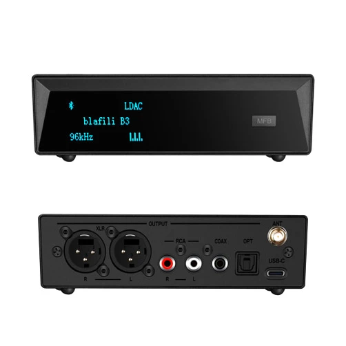 Blafili B3 Professional XLR Bluetooth v5.1 Music Receiver, USB DAC, LDAC & aptX HD Streamer, Built-In ESS DAC, Analog RCA, Digital OPTICAL and COAXIAL Outputs, for Audio Mixer, DJ Speakers & PA System