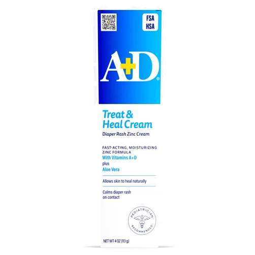 A+D Zinc Oxide Diaper Rash Treatment Cream, Dimethicone 1%, Zinc Oxide 10%, Easy Spreading Baby Rash Cream, 4 Ounce Tube (Packaging May Vary)