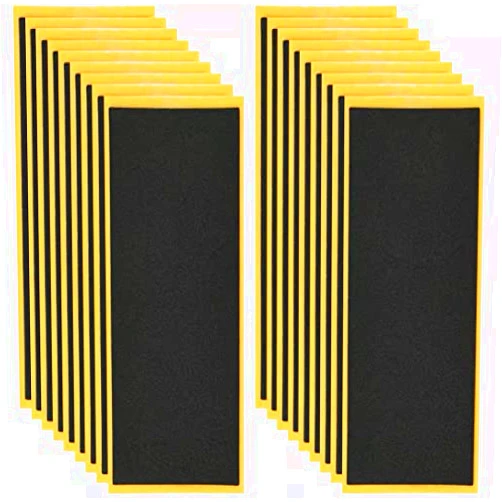 ACFELLE Fingerboard Grip Tape, PRO Quality 8 Sheets Foam Black Wooden Mini Skateboard Strong Adhesive Stickers 110mm x 38mm (8)