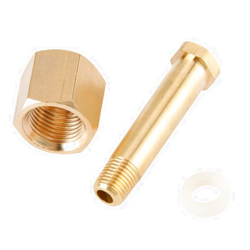 Walfront CGA-320 Regulator Nut Nipple with Washer Carbon Dioxide Regulator Inlet Bottle Fittings Repair Part (1 Set)
