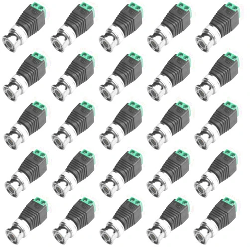ACBalun83 BNC Male Balun Connector 28 Pcs Coaxial Cat5 to BNC Male Connector and BNC to 2 Screw Camera Terminal Male Adpater for CCTV Surveillance Video Cameras Coaxial/Cat5/Cat6 Cable to BNC Male Connector