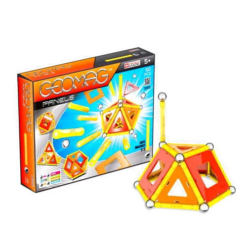 Geomag - PANELS - 50-Piece Magnetic Building Set, Certified STEM Construction Toy, Safe for Ages 5 and Up