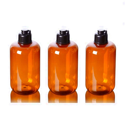 Ericotry 300ml/10oz Empty Refill Plastic Squeeze Bottles Cosmetic Container with Black Flip Cap Makeup Essential Oil Water Shampoo Shower Gel Liquid Storage Jar Pot Holder DIY Beauty Tool Pack of 3