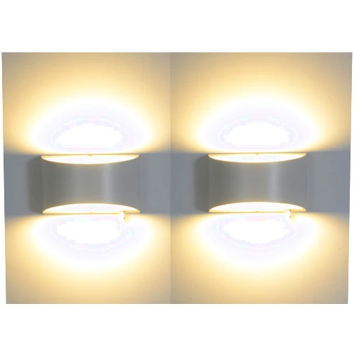 ZYI Indoor Dimmable Wall Sconces with Dimmable Switch, Modern LED Sconces Wall Lighting 12W Wall Light Fixtures Aluminum Up and Down Wall Lights (White 2 Pack, 3000K)