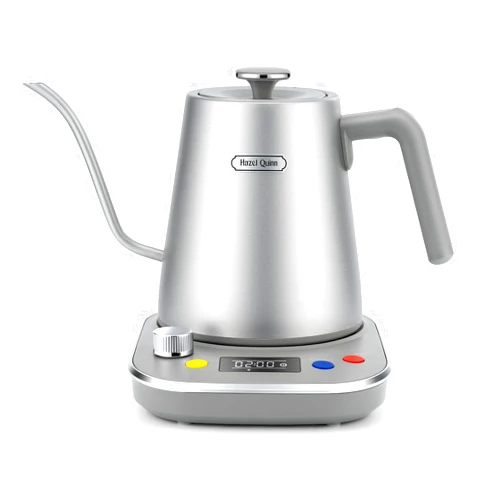 Hazel Quinn Gooseneck Electric Kettle - Precision Temperature Control, 2-Hour Keep Warm, 1200 Watts Fast Boiling, 304 Stainless Steel, 0.8L / 27oz for Tea and Coffee Brewing - Space Gray