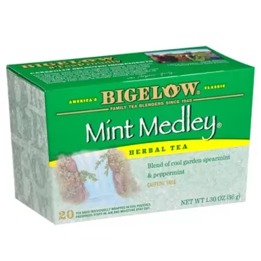 Bigelow Tea Bigelow Mint Medley Herbal Tea, Caffeine Free, 20 Count (Pack of 6), 120 Total Tea Bags Mint Medley 20 Count (Pack of 6)