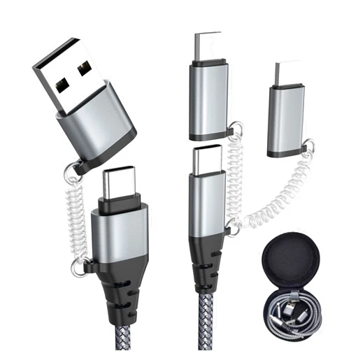 Froggen USB C Multi Fast Charging Cable PD 60W 3A Data Sync Nylon Braided Cord USB A/C to Type C/Micro/iPhone Adapter QC Fast Charging Compatible with iPhone Laptop Tablet Phone Galaxy Huawei HTC LG etc