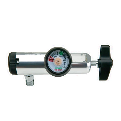 W.T. Farley Inc Oxygen Regulator Standard-Body High Flow 0-40 LPM DISS Outlet Black Color Coded Gauge Protector Tee Handle