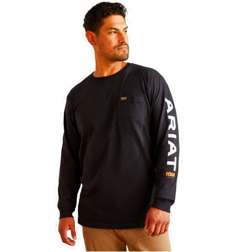 Ariat Mens Rebar Cotton Strong Standard Logo Pocket T-Shirt
