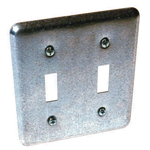 CAI - RACO RACO Galvanized Steel Electrical Box Cover, Box Type: Square, Number of Gangs: 2, 4
