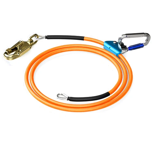 EOREVGM flip line for Tree Climbing，1/2’’ x 8 ft Steel Wire core flipline kit with Triple Lock Carabiner Adjuster, Low Stretch, Cut Resistant for Arborist Tree Climber Fall Protection