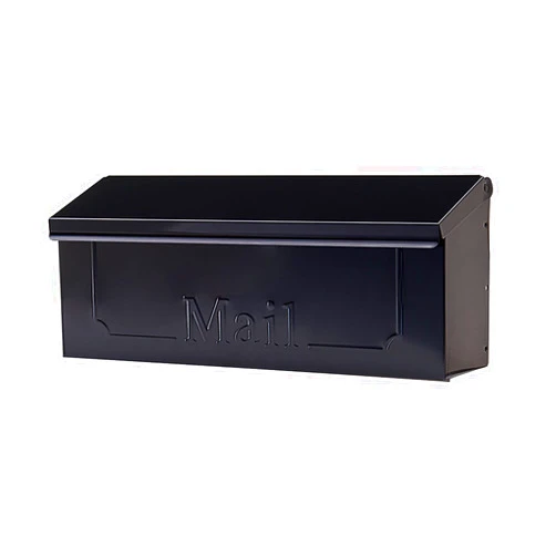 ARCHITECTURAL MAILBOXES Townhouse Galvanized Steel, Wall-Mount Mailbox, Black Small