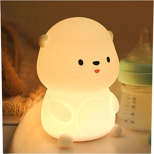 OkiyiD Otter Night Light, Cute Sea Otter Lamp Gifts,Animal Silicone Night Lamp, Cute Room Decor Night Light Birthday Christmas Gifts