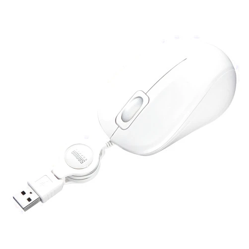 Sanwa Supply MA-BLMA8W Silent Cable Winding Blue LED Mouse (White)