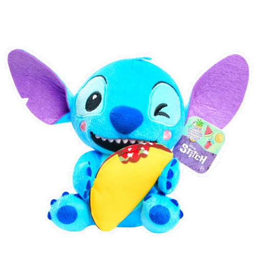 Just Play Disney Stitch Small 7-inch Plush Stuffed Animal, Stitch with Taco, Kids Toys for Ages 2 Up by Just Play