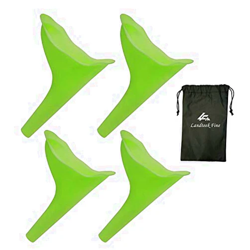 Landteek Fine Female Urination Device Travel Camping Outdoor Standing Pee Reusable Urinal Women Funnel Portable Urine Urinary 4 PCS