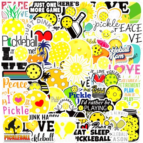 Bitocutvs Pickleball Stickers,Water Bottles Laptop Car Decal - Perfect Pickleball Gifts for Girls and Teenagers