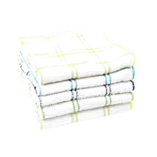 Ritz 100% Cotton 12-inch x 12-inch Kitchen Dish Towel, Gentle Cleaning Wash Cloth with Poly Scour Side, Blue/Green, 5-Pack