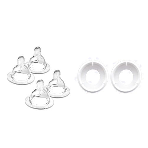 MAM Bottle Nipples Mixed Flow Pack and Anti Colic Valve Replacements for Easy Start Bottles, 4 Pack