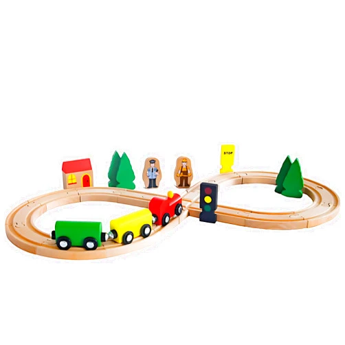 NOB Ventures Wooden Train Set for Toddler - 30 Pcs Figure 8 Wooden Tracks fits Thomas, fits Brio, fits Chuggington, fits Melissa and Doug for 3 4 5 Years Old Girls & Boys