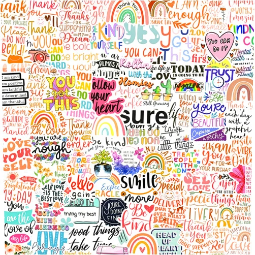Sicitu 100Pcs Inspirational Stickers, Motivational Stickers for Adults, Teens, Teachers, Waterproof Vinyl Stickers, Positive Affirmation Stickers for Water Bottles, Journaling Scrapbook Vision Board Supplies