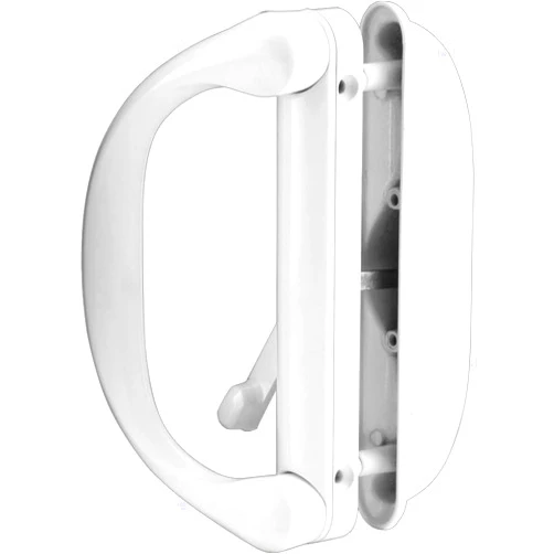 Prime-Line C 1275 Diecast, White, Outside Patio Door Pull with Latch (Single Pack)