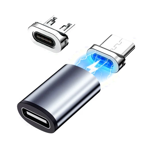ANMONE USB C (Female) to Micro USB/USB C (Male) Magnetic Adapter [2 in 1 Fast Magnetic Charger] Type c Cable Magnetic Converter