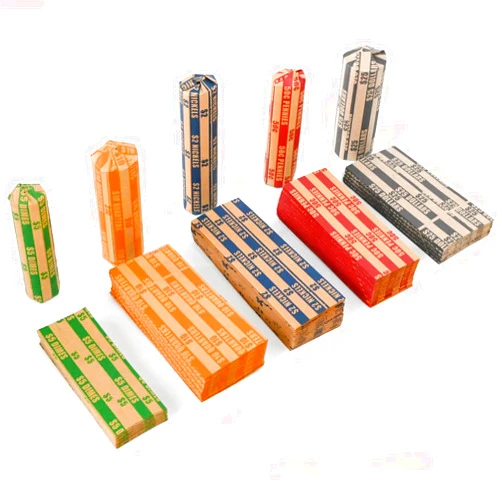 L LIKED 175 Assorted Bundle Flat Striped Coin Wrappers (Penny, Nickel, Dime, Quarter, Dollar)