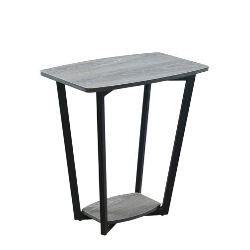 Ergode Graystone End Table with Shelf - Urban Industrial Design, Sturdy Metal Frame, Open Concept Bottom Shelf