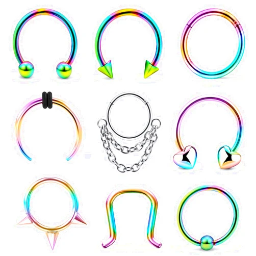 Tvalccoy Septum Rings Septum Jewelry Daith Piercing Jewelry Septum Rings 16g Septum Ring Septum Piercing Septum 16g Septum Ring Daith Jewelry Septum Clicker Daith Earrings Septum Nose Rings Daith