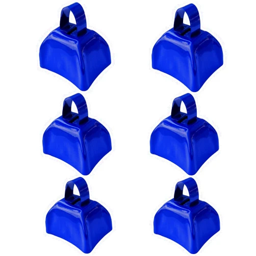 Jinsihou 6 pack 3’’ Steel Cow Bell Noise Maker Cowbell, Cheering Loud Hand Call Bell for Sport Events Football Soccer Hockey Baseball Basketball Games Party Concert Graduations School Wedding Farm Ranch