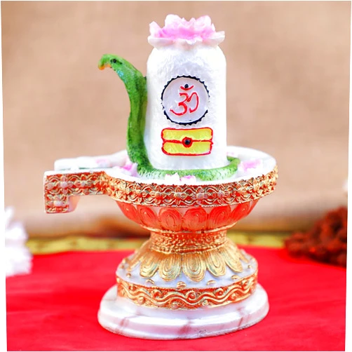 SATVIK STORE SATVIK Resin Lord Shiva Shivling Statue Handcrafted Linga Lingam Mahadev Shivling With Shesnag, Abhishek Patra Shivling Idol Showpiece Hindu Festive Pooja Puja Sculpture Indian Housewarming Gift Items