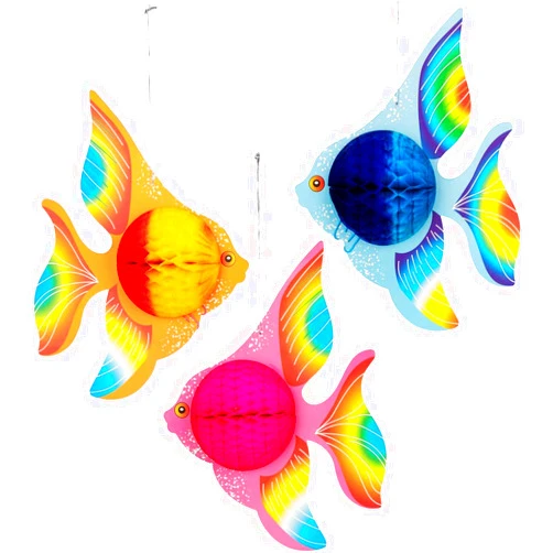 90shine 12PCS Tropical Fish Party Decorations Supplies- Under-The-sea/Mermaid/Luau/Hawaiian/Kids Birthday Table Centerpiece