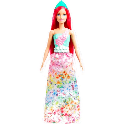 Barbie Dreamtopia Royal Fashion Doll with Dark-Pink Hair & Sparkly Bodice Wearing Removable Skirt, Shoes & Headband Accessory