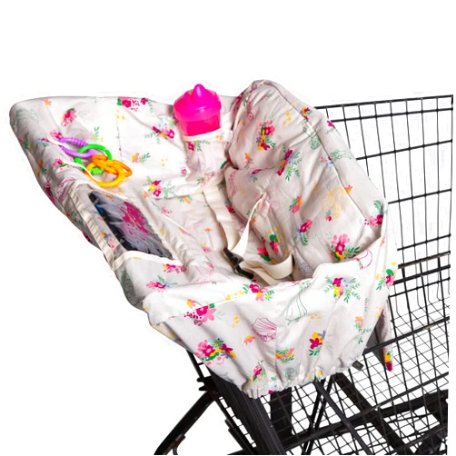 J.L. Childress Disney Baby by J.L. Childress Shopping Cart & High Chair Cover - for Baby, Kids, Toddler, Girl - Phone Holder and Toy Loops - Extra Large, Universal Grocery Cart Cover - Disney Princess