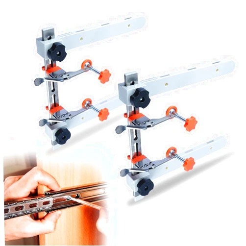 RUITOOL Drawer Slide Jig with Toggle Clamp & Magnetic Arm - Precision Cabinet Drawer Jig Tool with Laser-Engraved Dual-Scale Mark for Mounting Drawer Slide, Fast & Accurate Installation for DIY & Pro