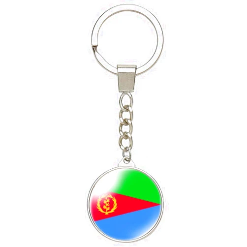 Ykonuyis Each Country National Flag Keychain Alloy Key Ring Double Sided Key Chain