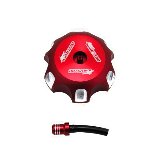 Outlaw Racing Products Outlaw Racing 12072 Billet Gas Cap w/Vent Hose (Red) - Compatible with Honda TRX250 TRX400 EX 01-10,TRX450 R 04-10, TRX700 XX 08-10,XR200 XR250 XR400 XR600 XR650 86-10, CRF250 CRF450