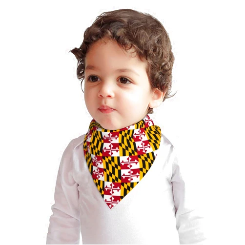 Augenstern Cotton Baby Bibs Maryland Flag Pride Baby Bandana Drool Bibs Teething Food Bib