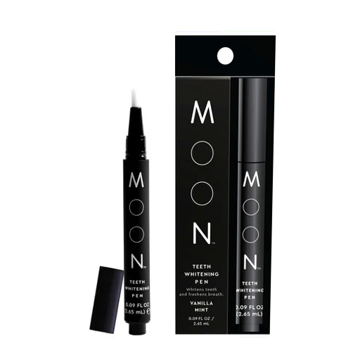 MOON Teeth Whitening Pen, Brush Every Tooth White, On-The-Go Whitener for A Brighter Smile, Gentle on Sensitive Teeth, 30+ Uses, Vegan, Vanilla Mint Flavor