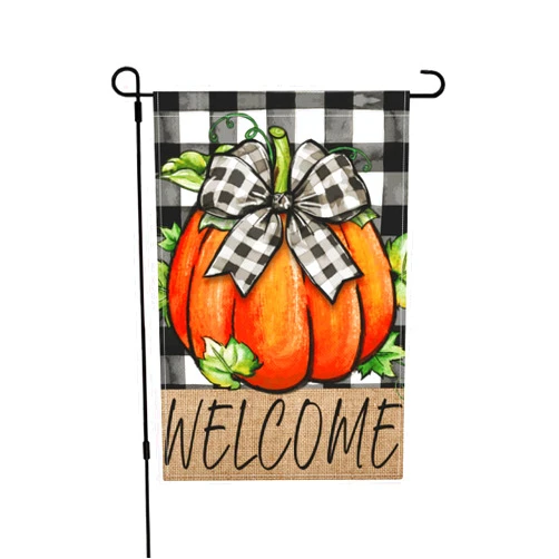 Bmuvghi Fall Pumpkin Welcome Garden Flag 12x18 Inch Double Sided Buffalo Plaid Autumn Decor Thanksgiving Holiday Yard Flags Outdoor Decorations (Buffalo Plaid Pumpkin)