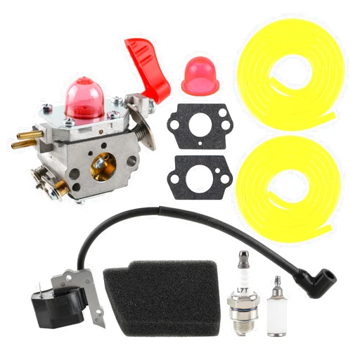 GoaMotors Carburetor 545081857 Kit with Air Filter Fuel Line Filter Spark Plug Fit for Poulan VS-2 BVM200FE for Husqvarna GBV345 for Craftsman 358794770 Blower Replace C1U-W43A C1U-W43B