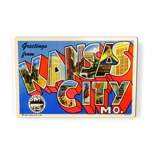 Squiddy Greetings from Kansas City Missouri Magnet for Car Fridge Locker Metal Door - 5