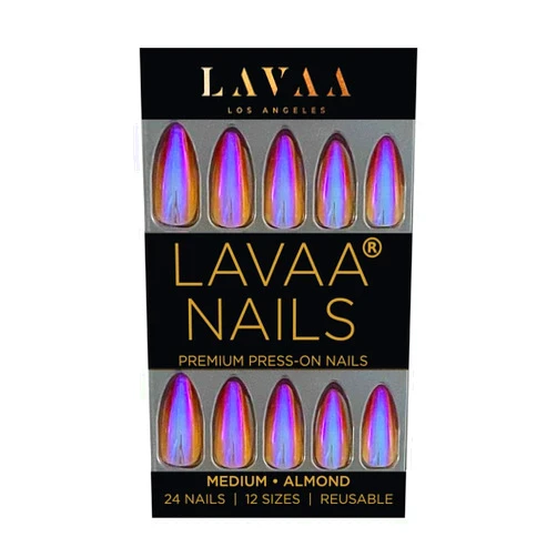 Lavaa Beauty MOOD SWINGS Press-On Nails by Lavaa Beauty | Medium Almond | Orange Pink Ombré Nails