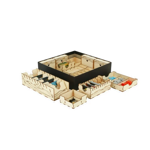 The Broken Token Game Organizer Compatible with Dune: Imperium - Wooden Game Organizing Box with Multiple Trays