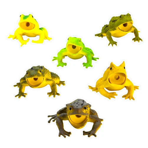 Fun Central 12 Pack - 3 Inch Rubber Realistic Frog Figurines for Kids - Assorted