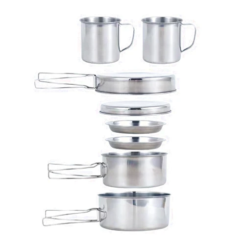 BeGrit Backpacking Camping Cookware Mini Picnic Camping Cooking Mess Kit with Pot and Pan Set for Hiking