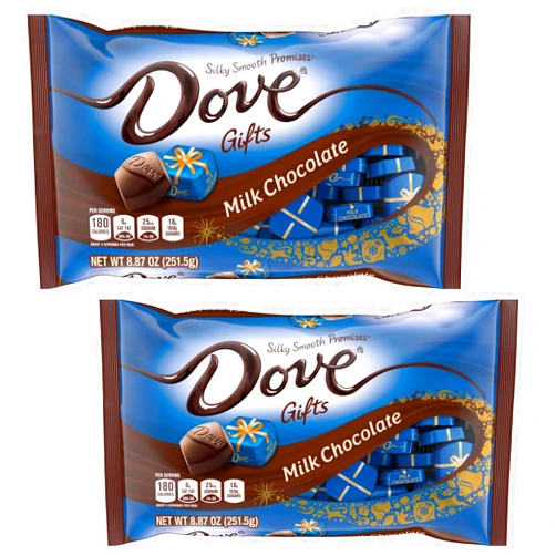 Smiling Sweets Dove Silky Smooth Promises - Pack of 2 Bags of Delicious Milk Chocolate - Smiling Sweets - Milk Chocolate - Fun for Everyone - Perfect for Sharing with Everyone